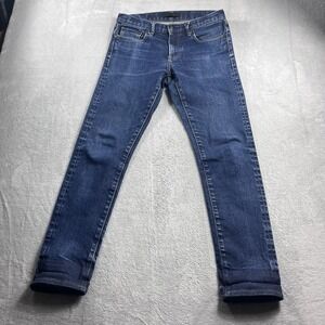 Uniqlo Mens Slim Straight Middle Rise Selvedge Blue Denim Jeans Size 30x30*